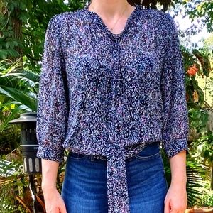 The Limited Sheer Blouse With Tie at Collar